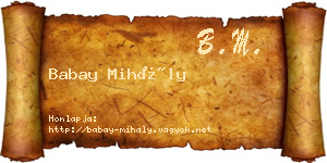 Babay Mihály névjegykártya