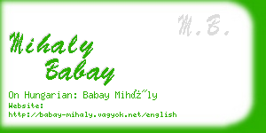 mihaly babay business card